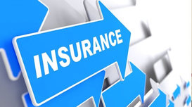 Blue insurance graphics arrow